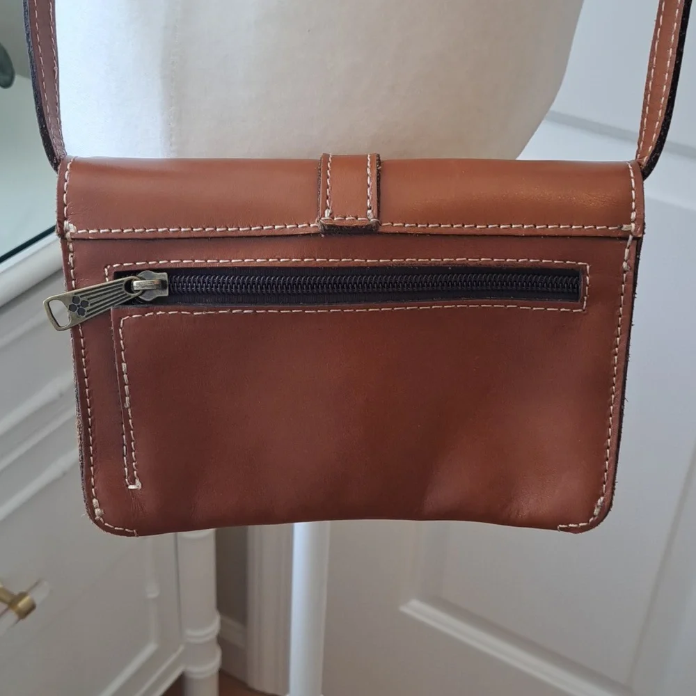 PATRICIA NASH Womens Torri Brown Leather Heritage‎ Collection Crossbody/Clutch